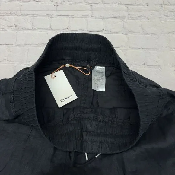 NWT Quince Women 100% Linen Wide Leg Pants Size Large Black D039 -2 - Picture 10 of 16